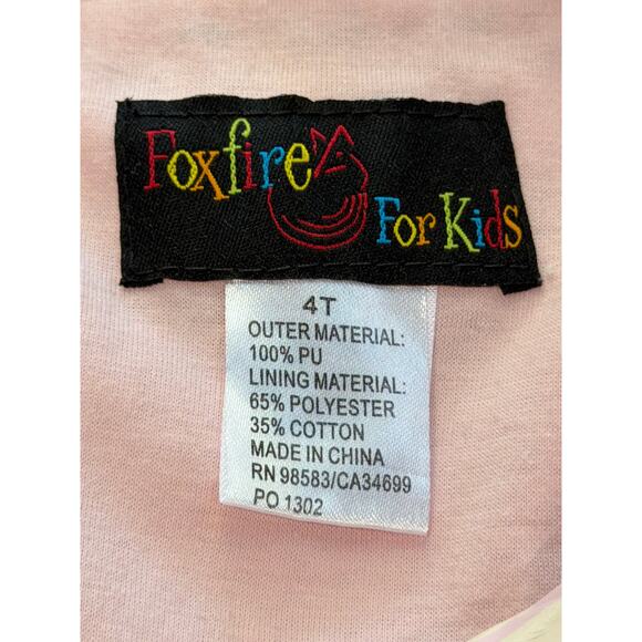 FoxFire For Kids Rain Jacket Coat 4T Pink Childrens Ladybug Daisies Lined Hooded - Picture 6 of 6